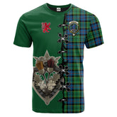 Forsyth Ancient Tartan T-shirt - Lion Rampant And Celtic Thistle Style